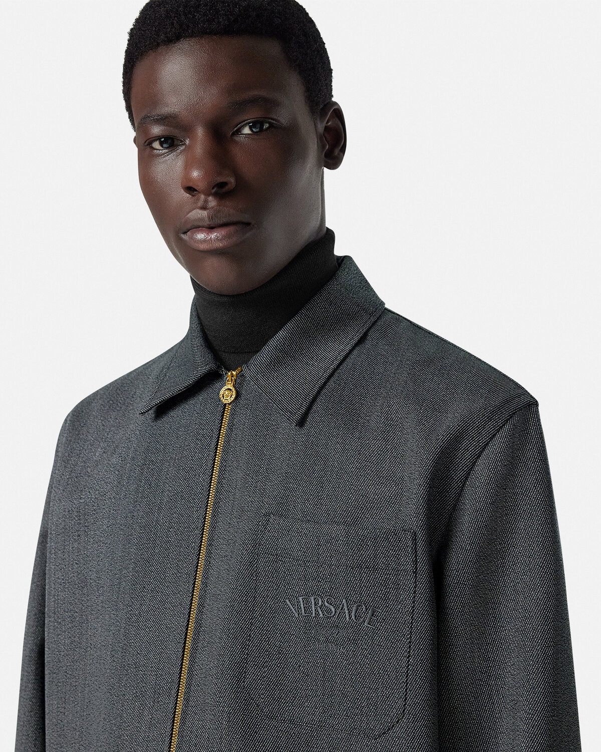 Mouliné Wool Zip Blouson Jacket - 3