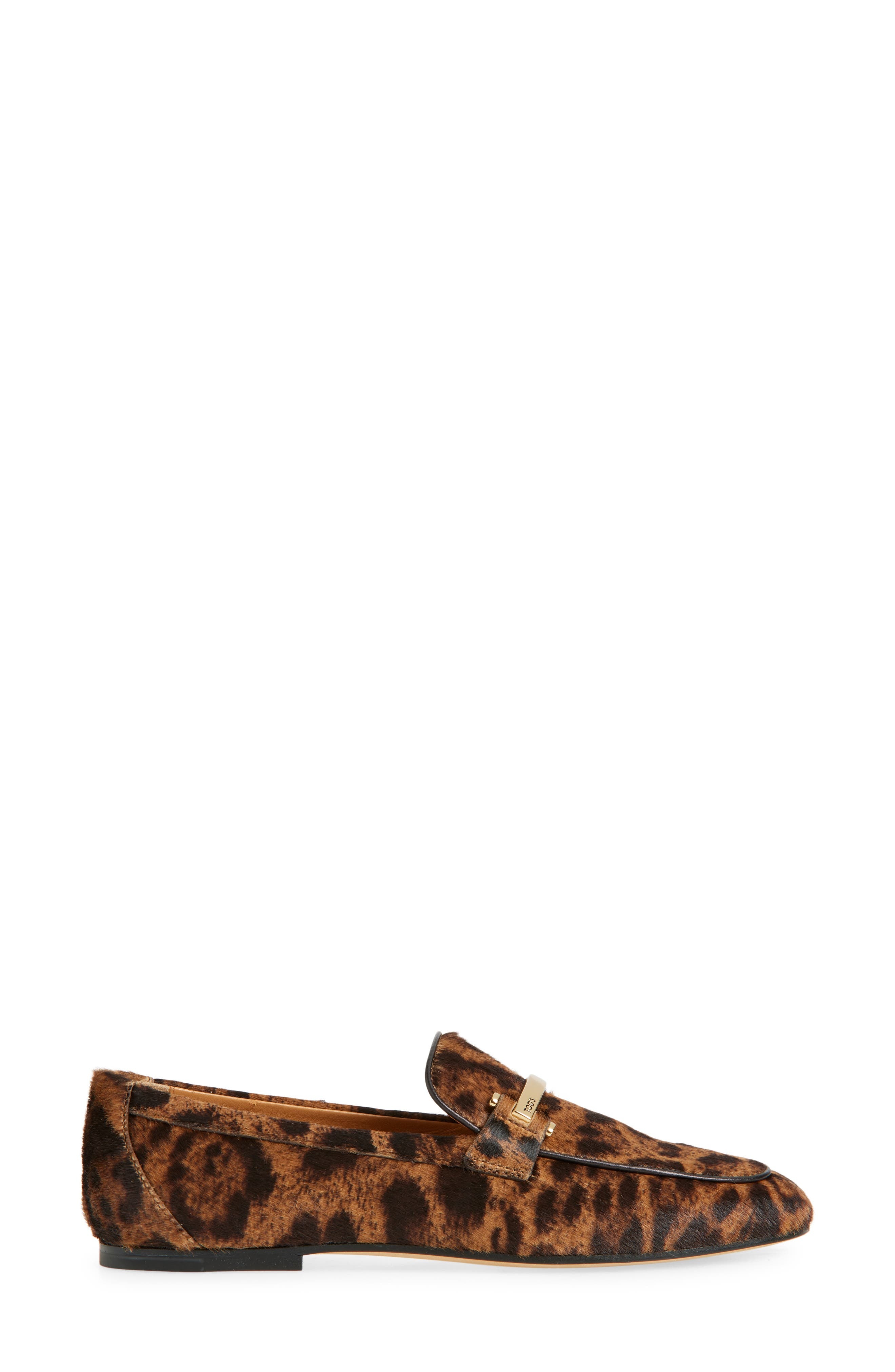 Tod's Barretta Genuine Calf Hair Loafer in Cammello Chiaro/Nero at Nordstrom - 3