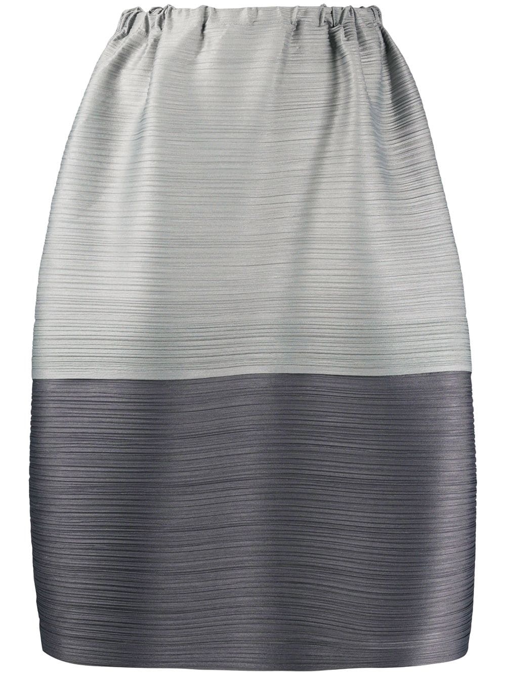 micro-pleated two-tone skirt - 1