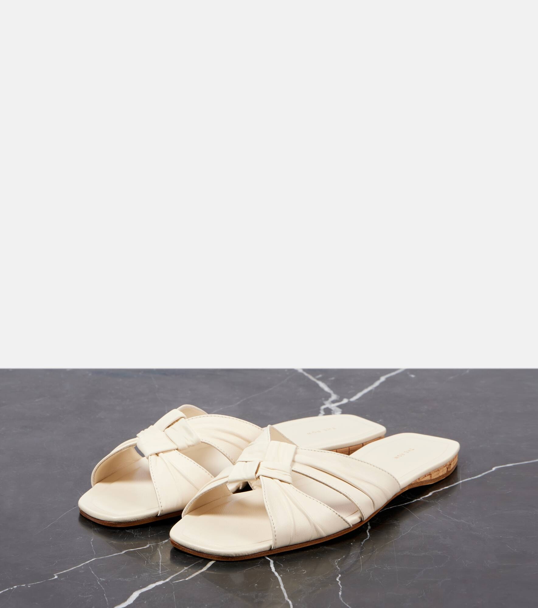 Soft Knot leather slides - 5