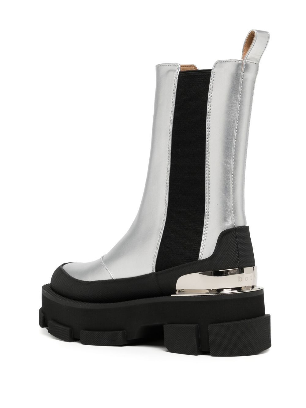 metallic leather ankle boots - 3