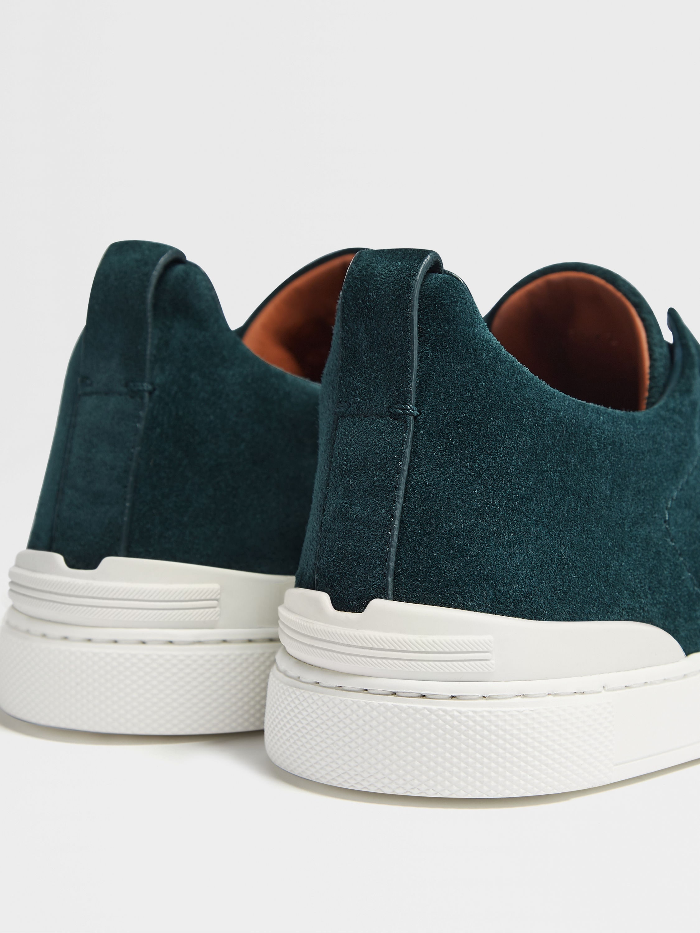 ZEGNA DARK GREEN SUEDE TRIPLE STITCH™ SNEAKERS | REVERSIBLE