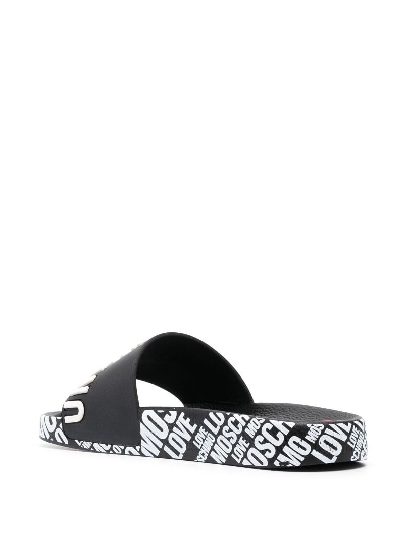 logo-print slip-on slides - 3