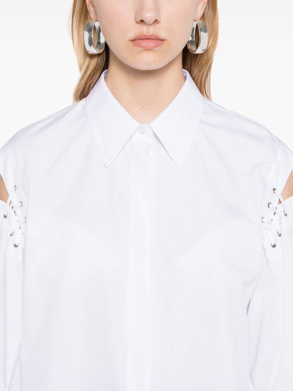 cut-out cotton shirt - 5