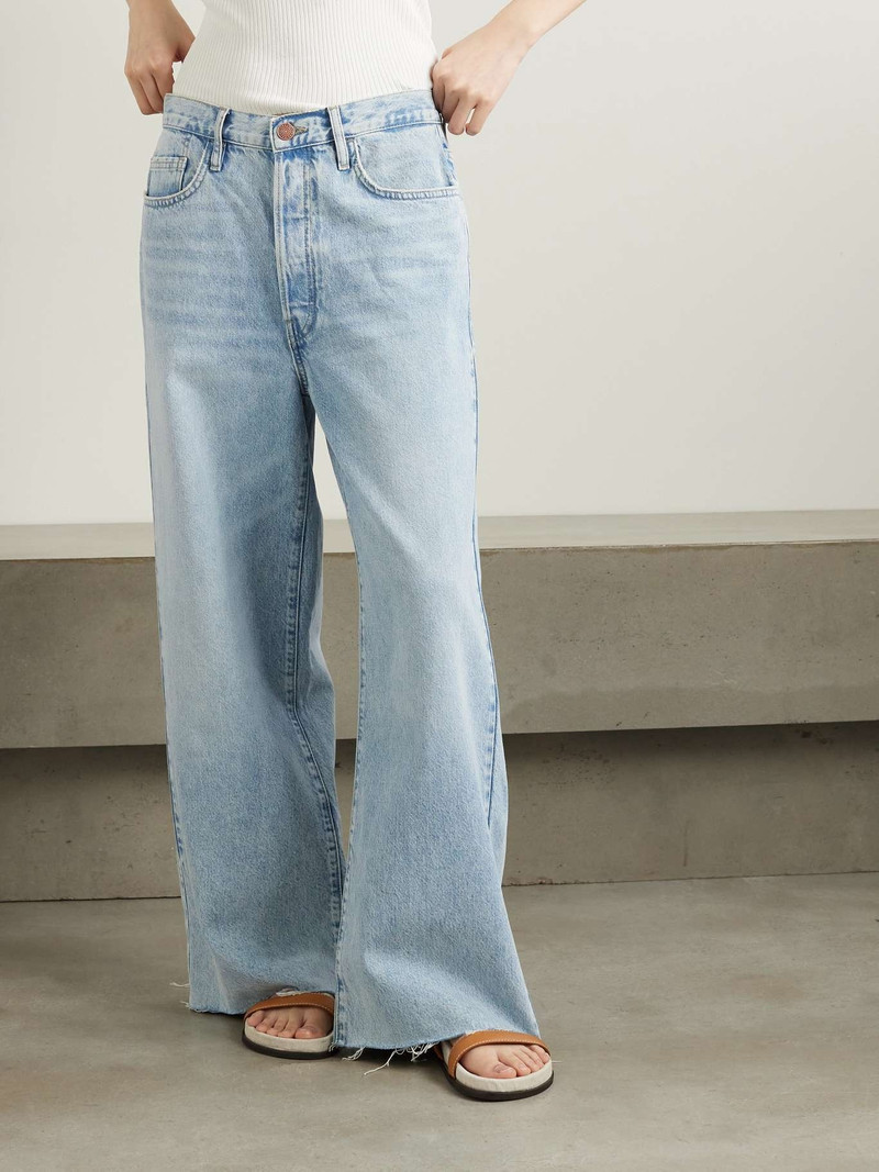 Le Low Baggy distressed high-rise wide-leg jeans Light denim 3