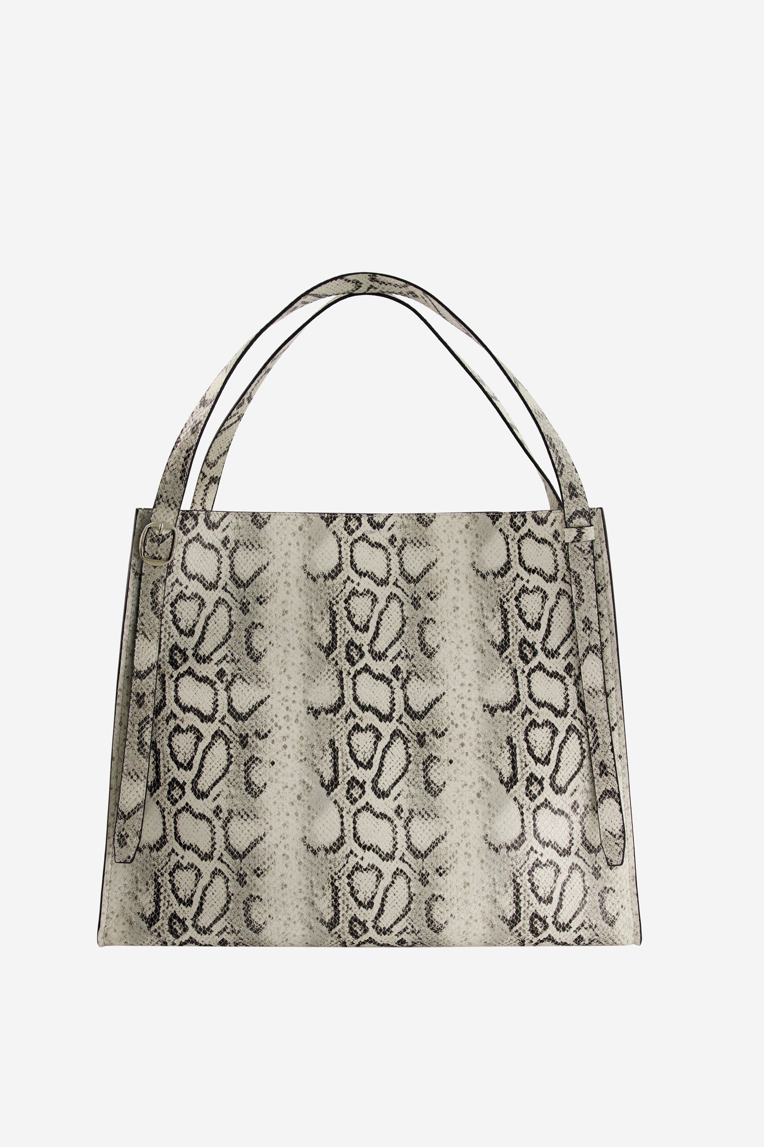 Snake Print Belt Tote Bag - 1