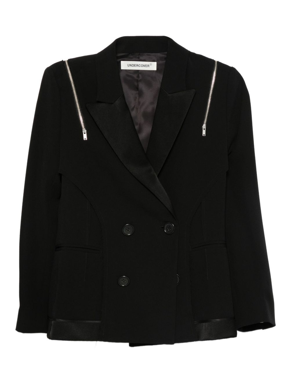 zip-detail double-breasted blazer - 1
