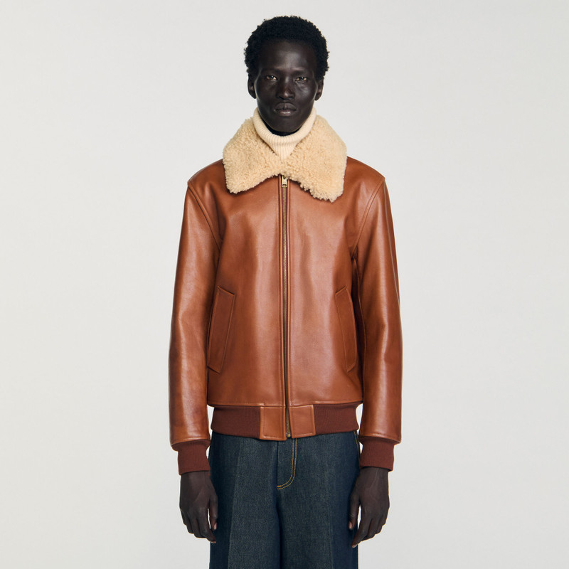 LEATHER JACKET WITH FUR COLLAR 5