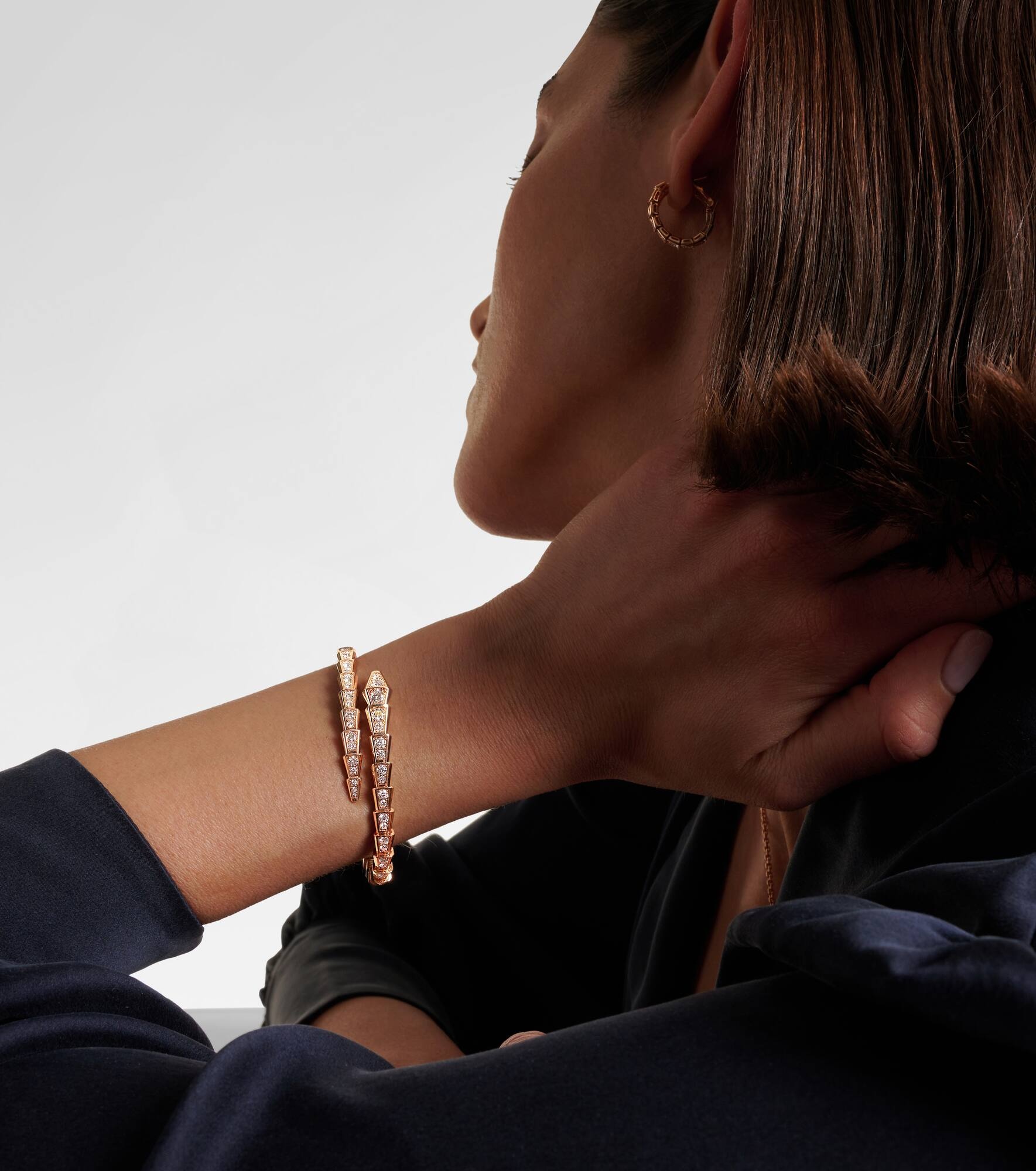 Serpenti Viper 18kt rose gold bracelet with diamonds - 5