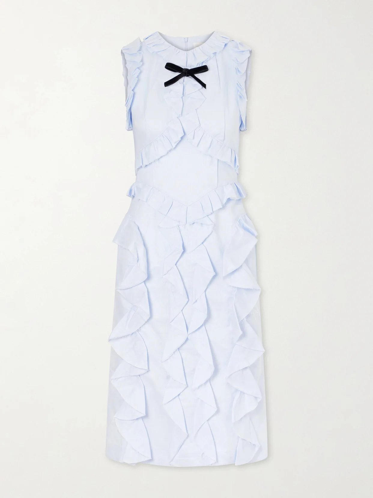 Ruffled Linen Midi Dress - 1