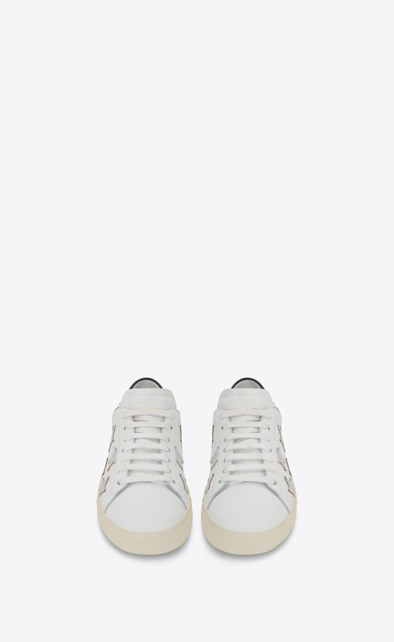 SAINT LAURENT court classic sl/06 metallic california sneakers in leather outlook