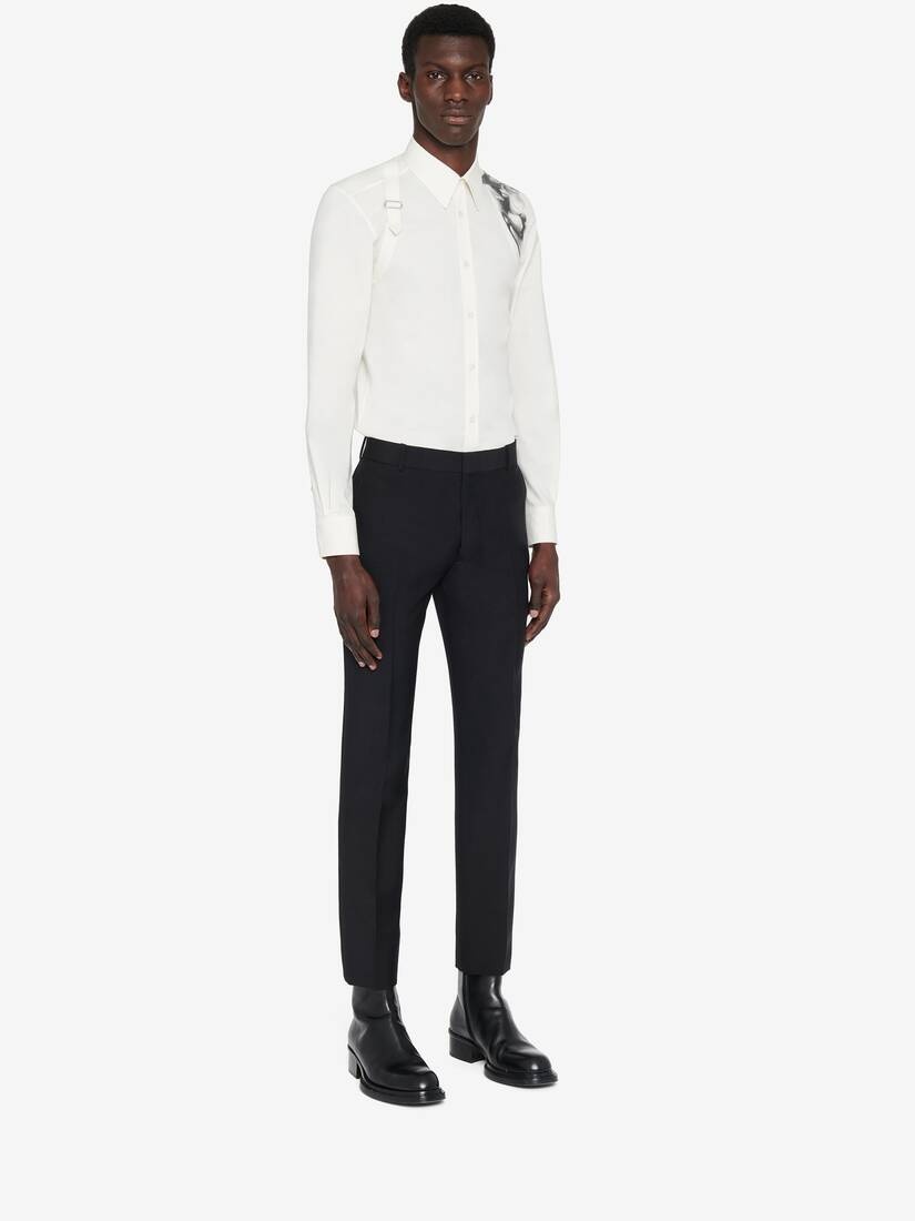 Men's Tailored Cigarette Trousers in Black - 3