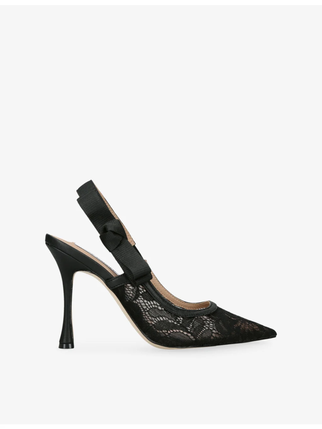 Brylie Lace Heeled Woven Sling-Back Courts - 1