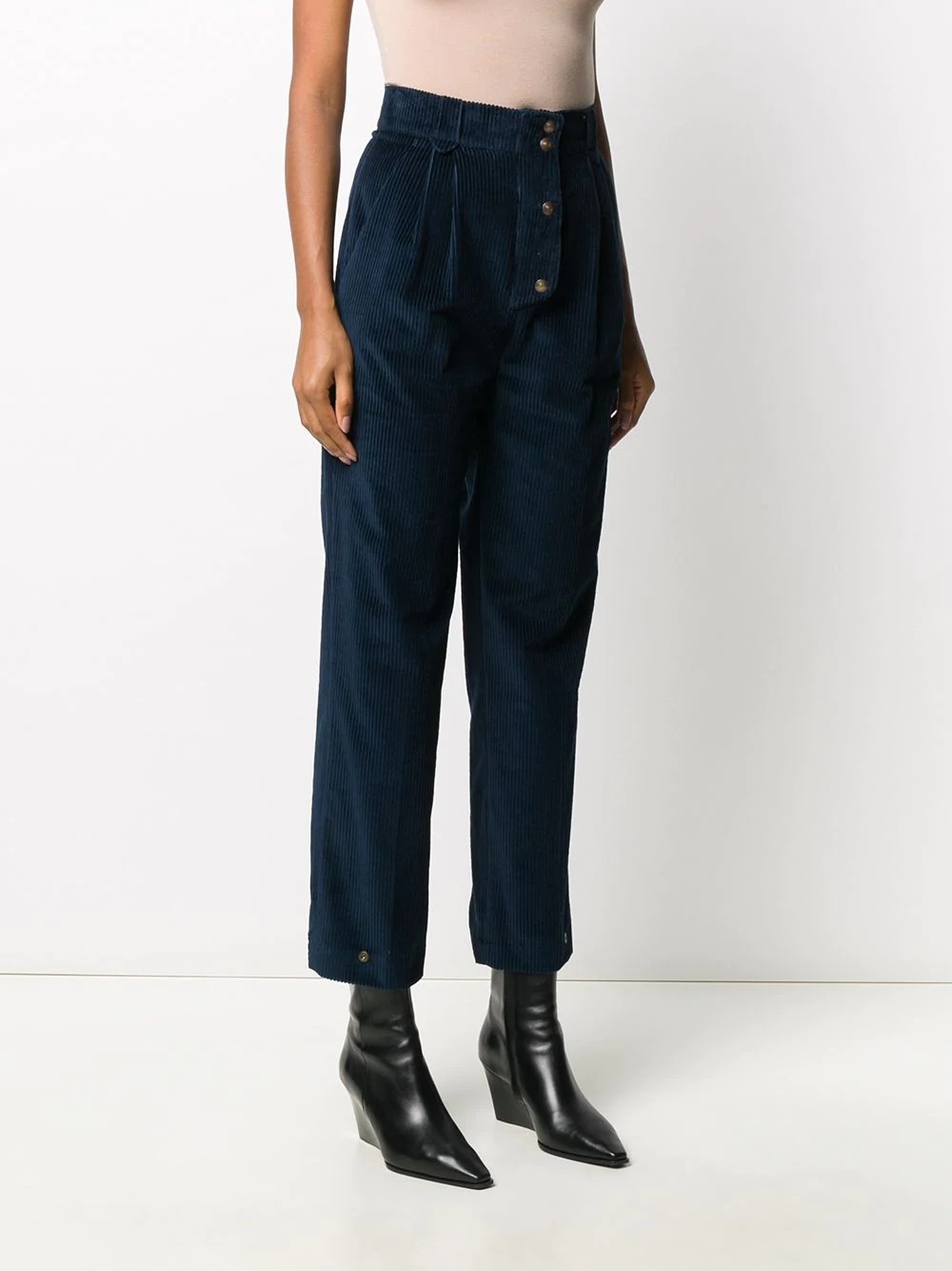 high-waist button trousers - 3