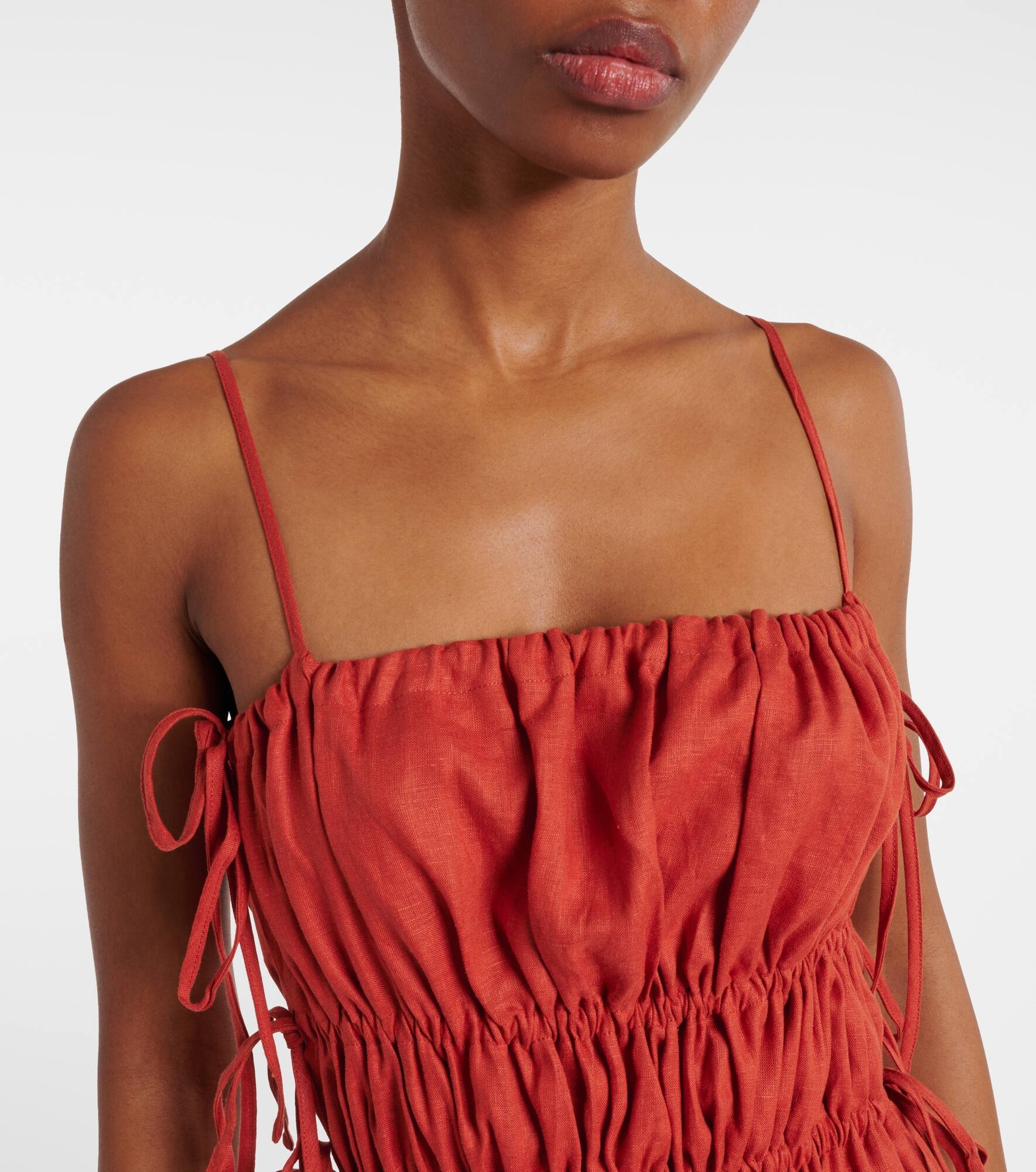 Eze ruched linen midi dress - 4