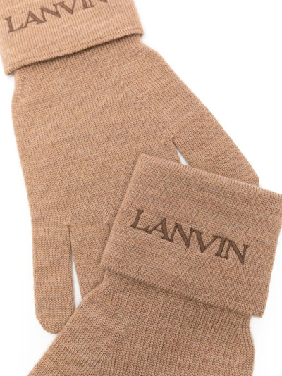Lanvin logo-embroidered wool gloves outlook