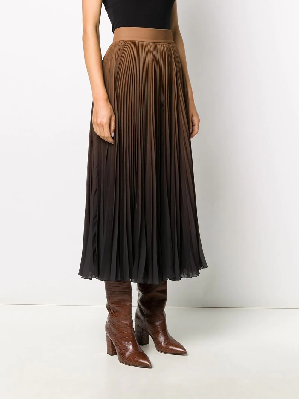 ombré pleated midi skirt - 3