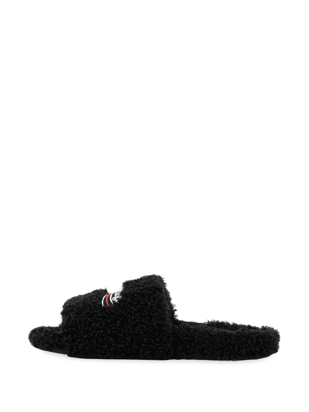 campaign-logo faux-shearling slides - 4