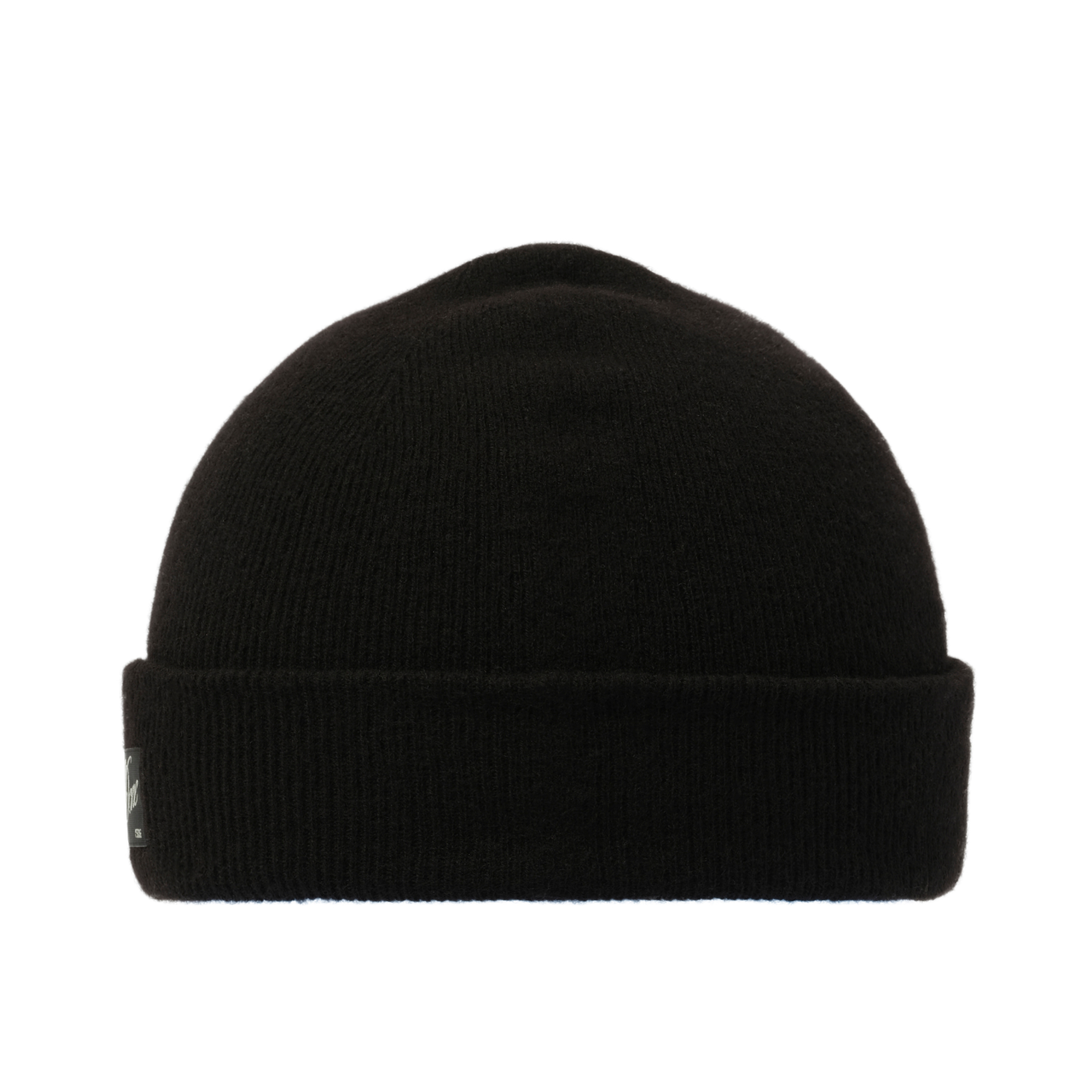 Patched Knit Beanie in Black - 2