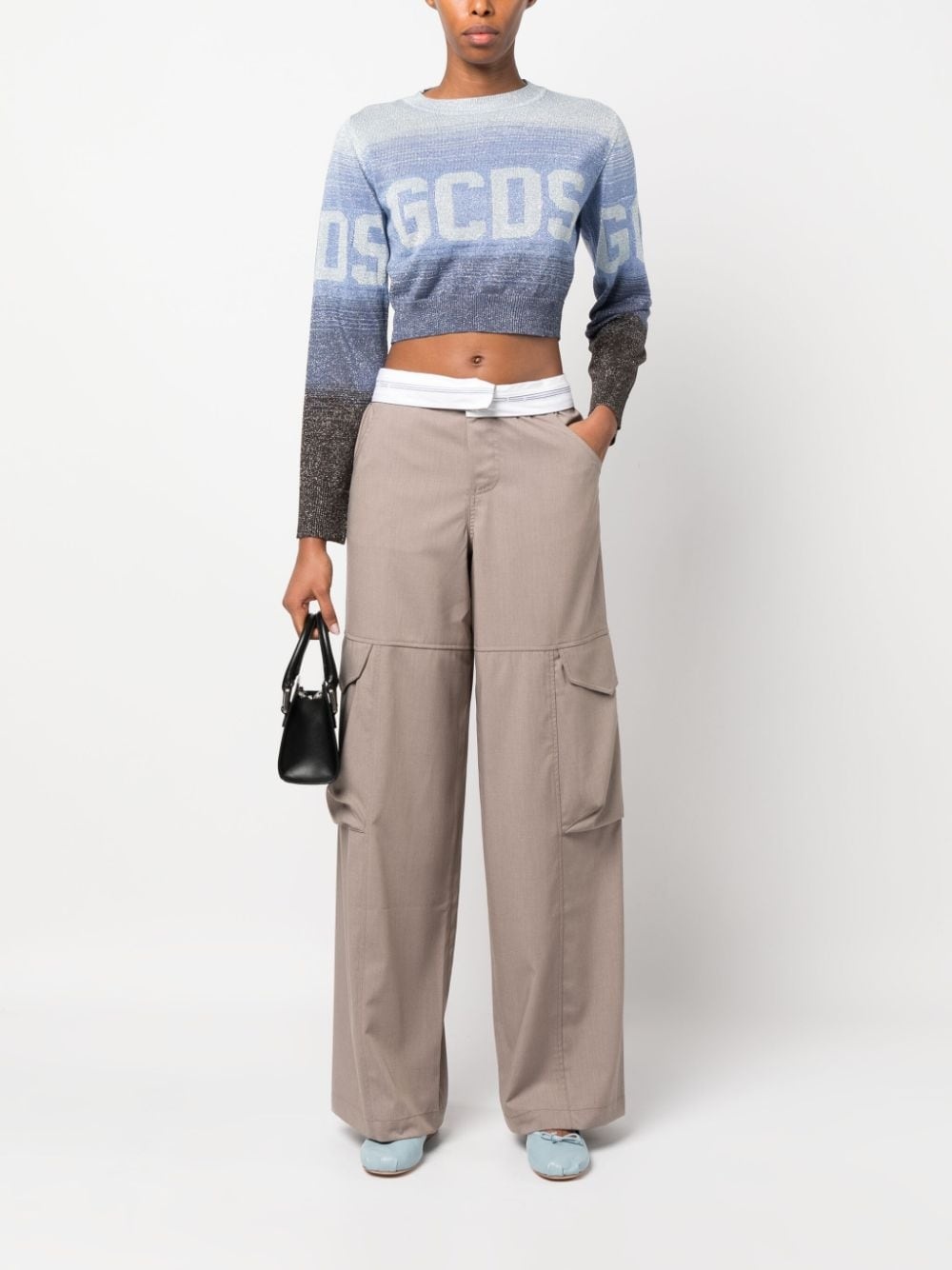 wide-leg cargo trousers - 2