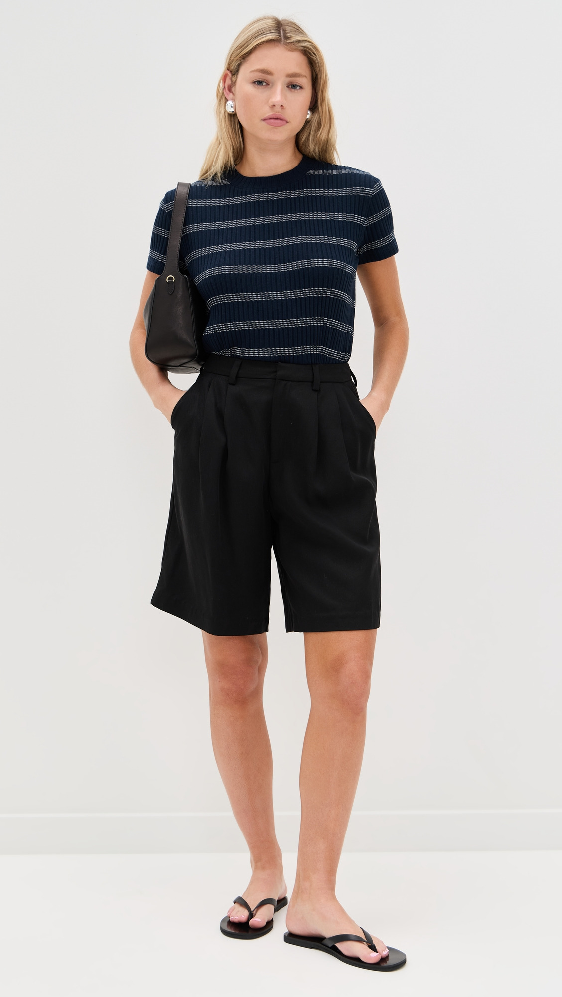 Striped Short Sleeve Crew Top - 4
