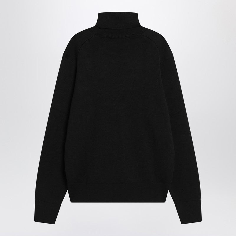 Ami Paris Black Turtleneck Sweater Ami De Coeur Men - 2
