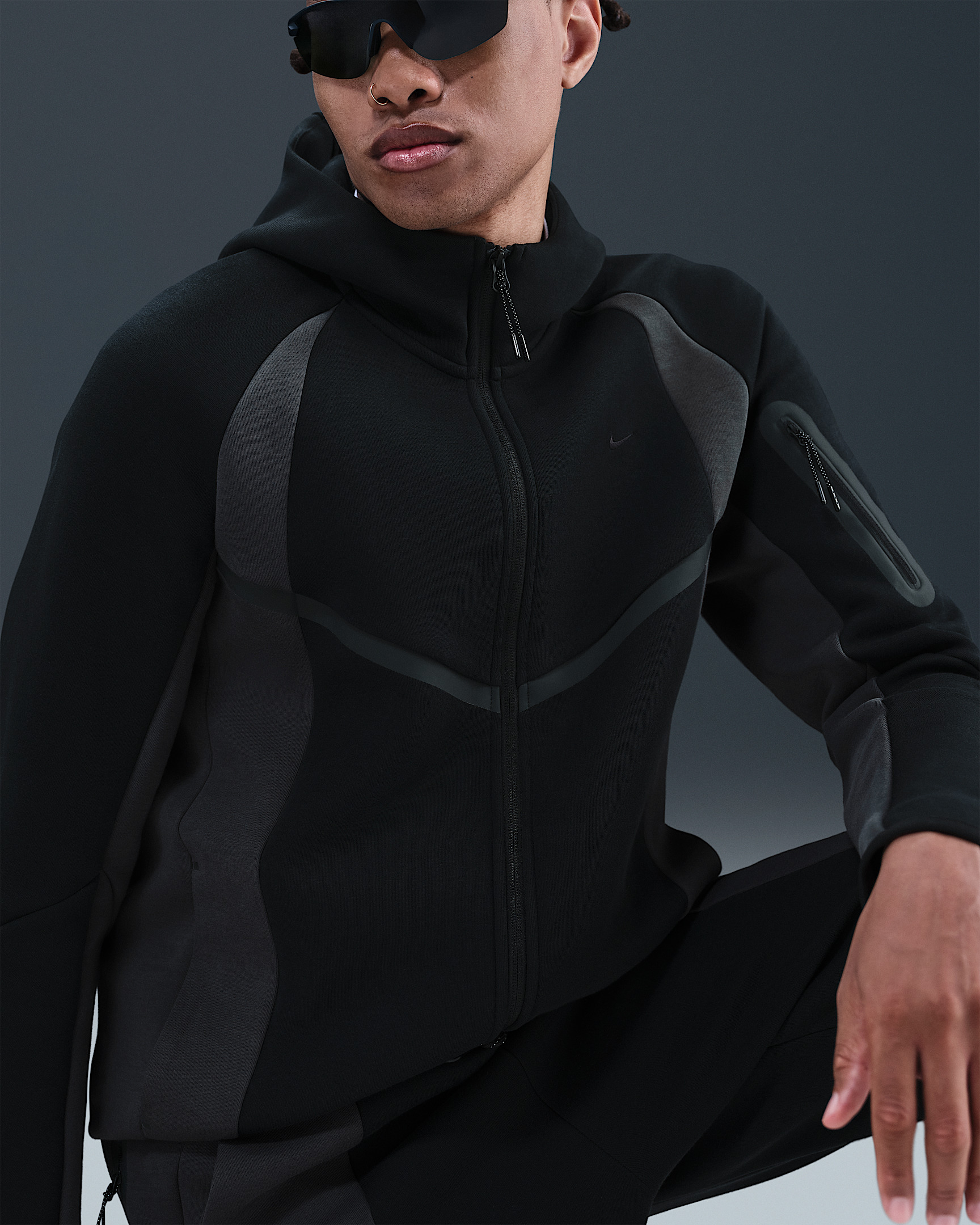 Nike Tech Men's Color-Block Full-Zip Fleece Windrunner Jacket - 3
