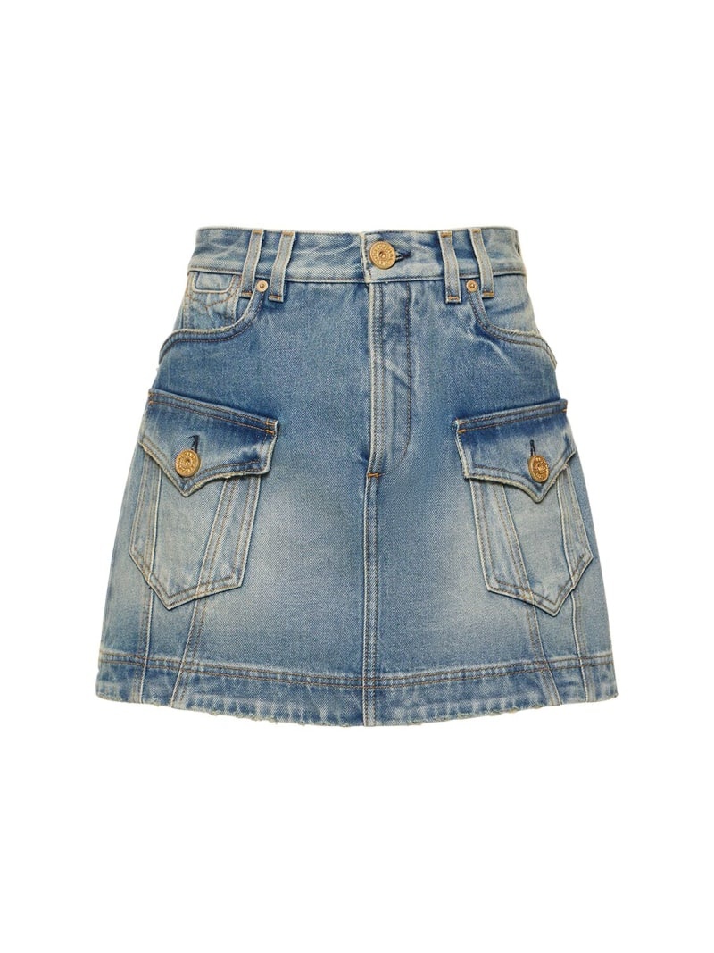 Trapeze denim mini skirt - 1