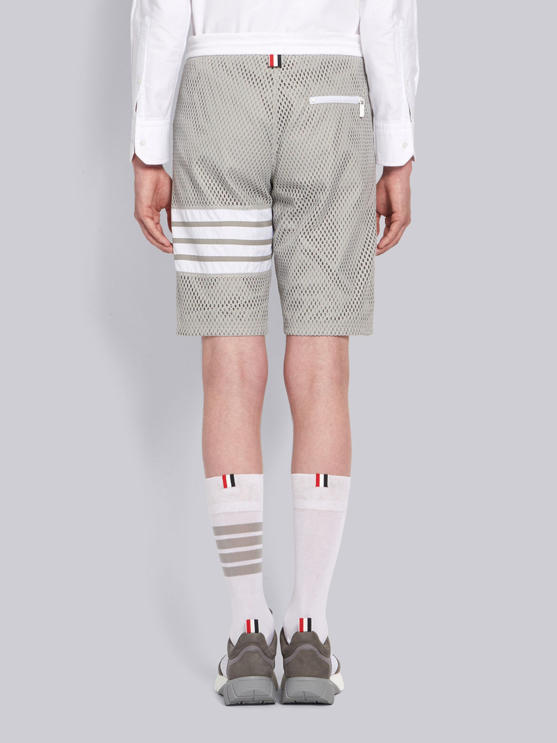 Light Grey Athletic Mesh Track Shorts 3