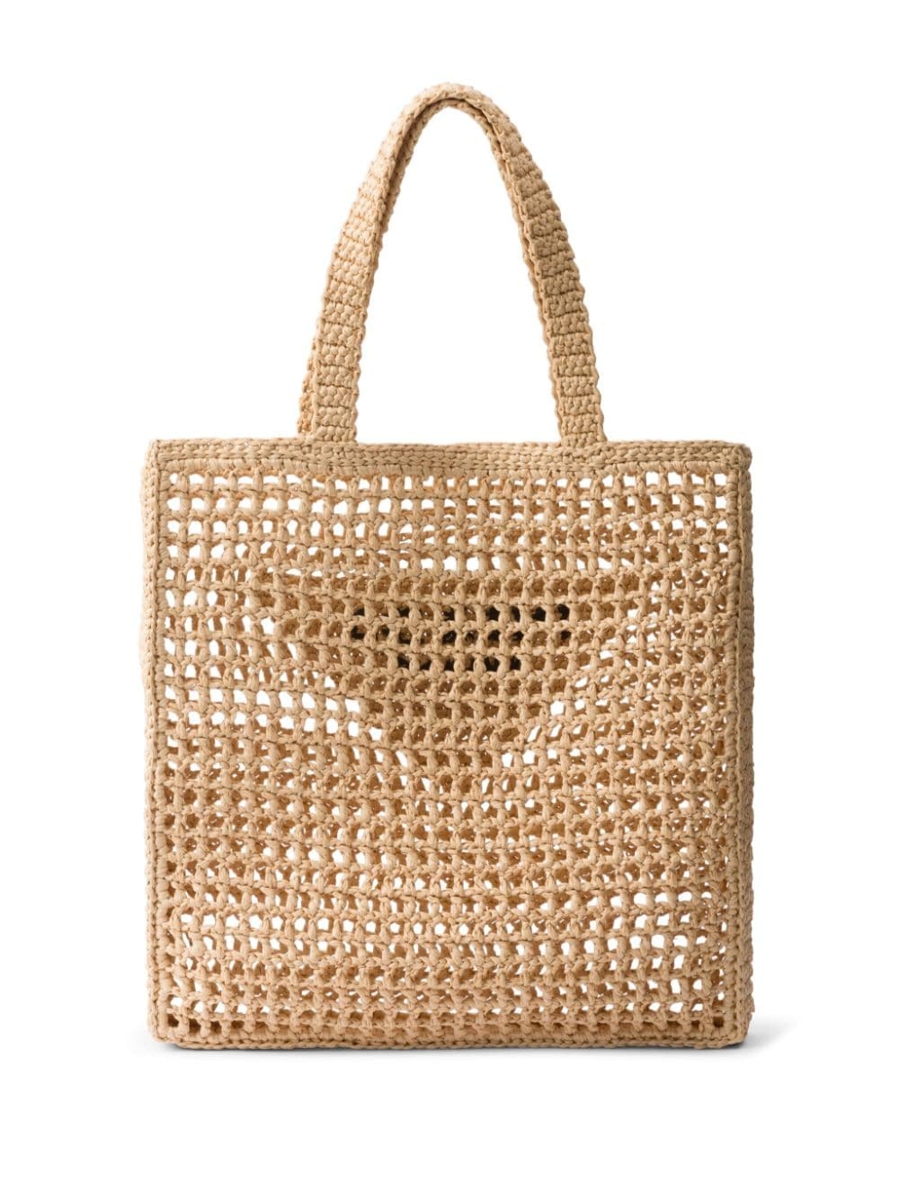 logo-embroidered crochet tote bag - 2