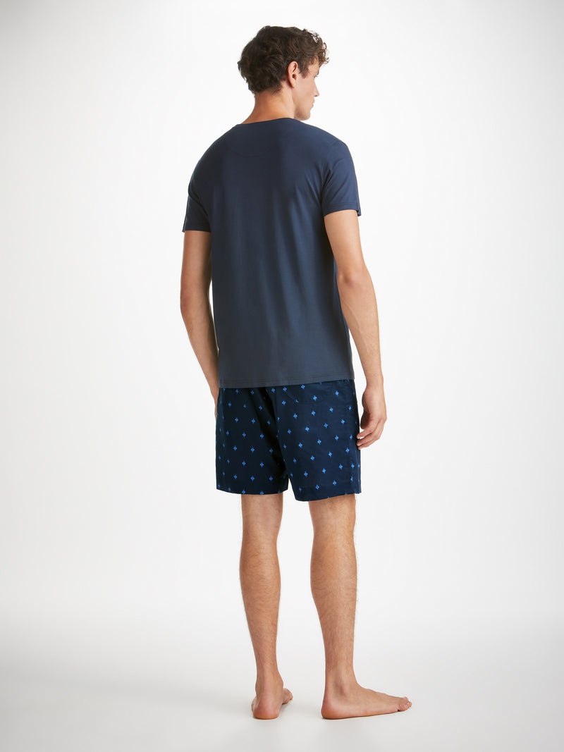 Men's Lounge Shorts Nelson 98 Cotton Batiste Navy - 4