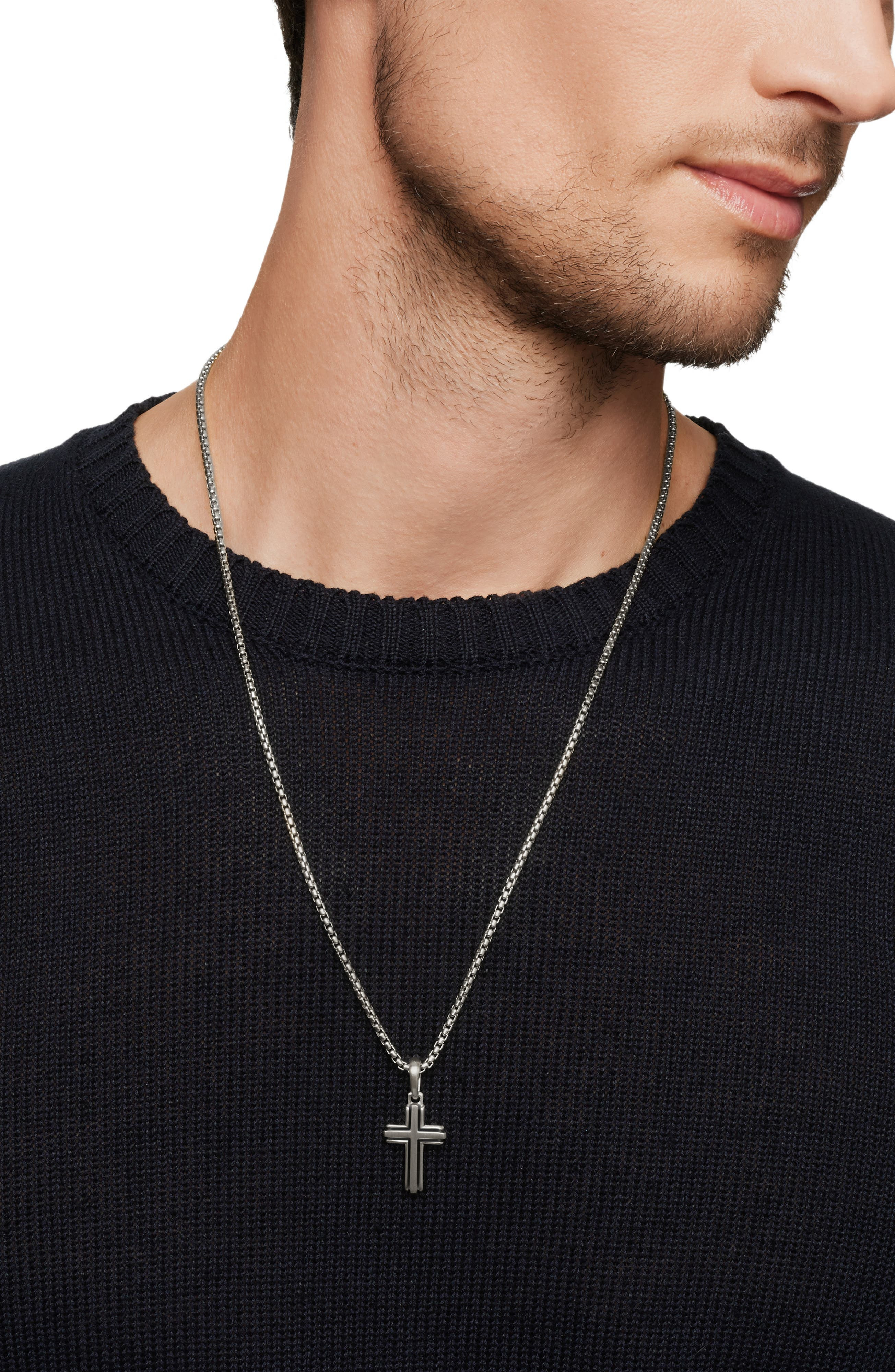 David Yurman Deco Cross Enhancer Pendant in Silver at Nordstrom - 2