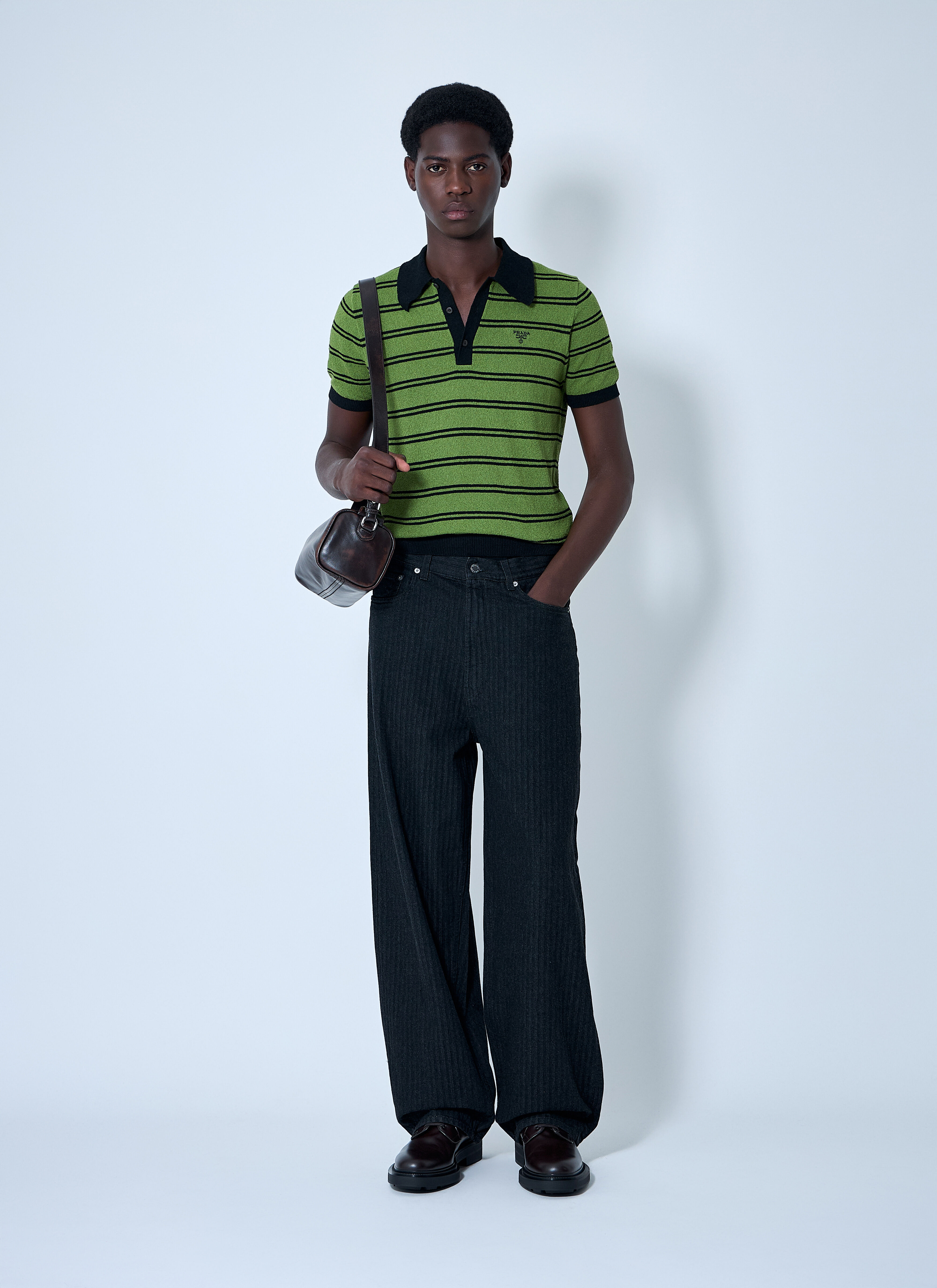 Stripe Logo Motif Polo Shirt - 2
