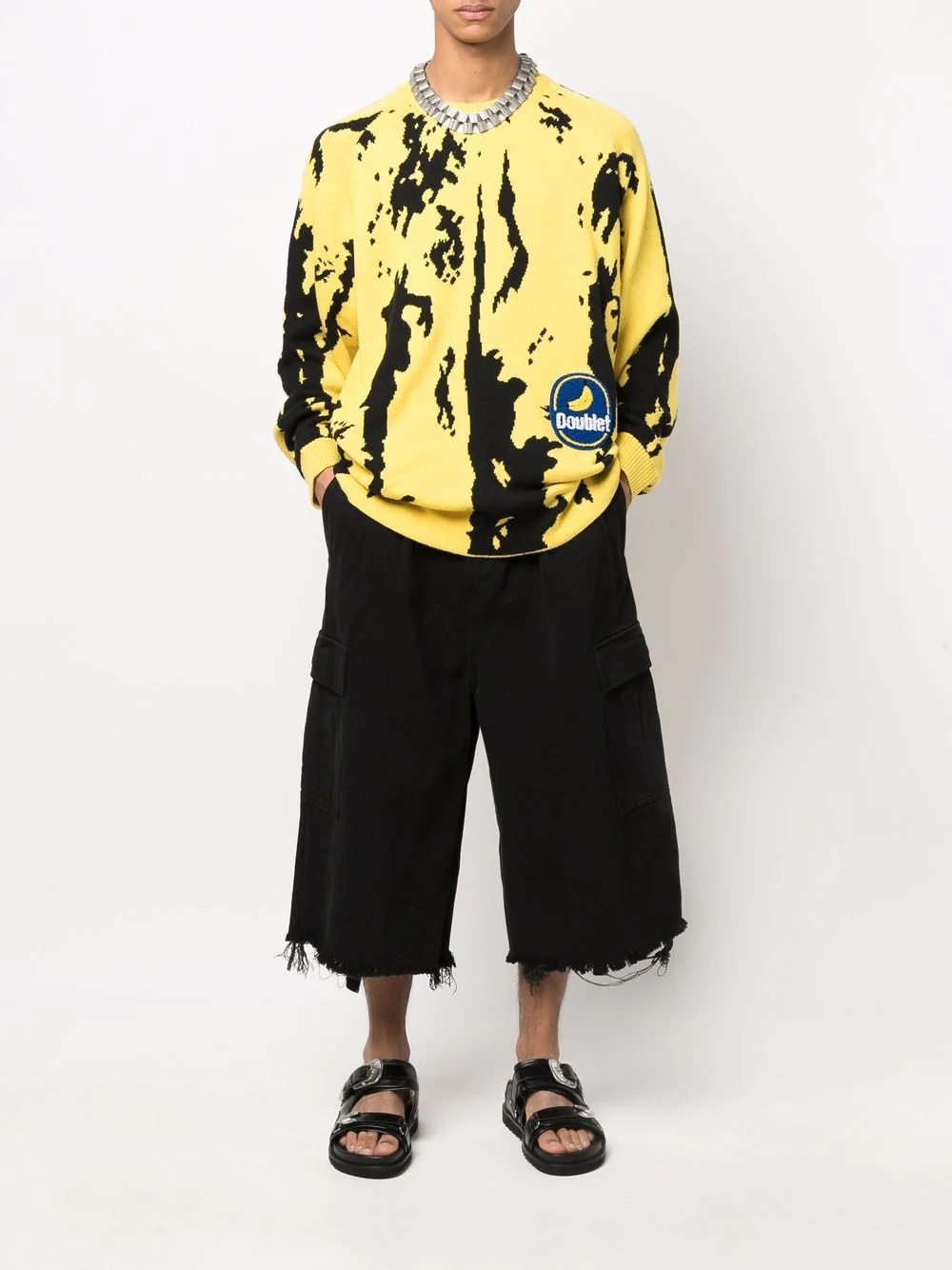 banana-print oversized jumper - 2