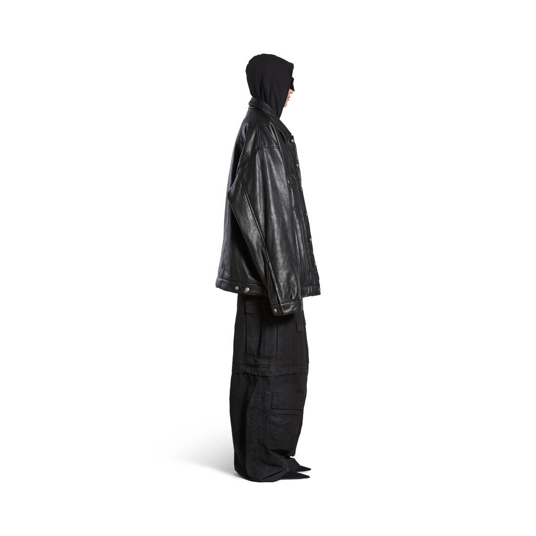 Men's Oversized Padded Jacket in Black - 3