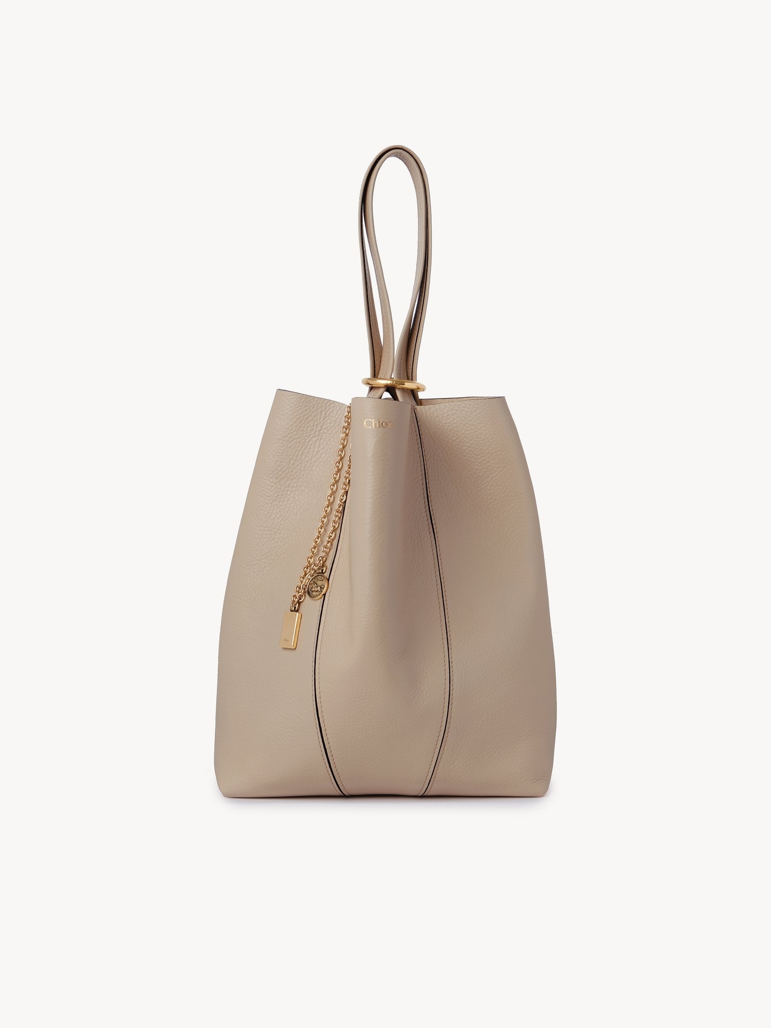 CHLOÉ SPIN TOTE BAG IN GRAINED LEATHER - 2