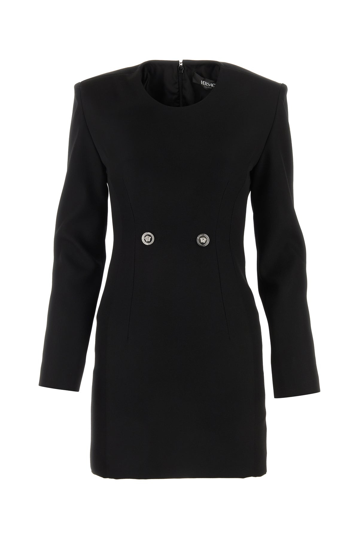 Black grain de poudre mini dress - 1