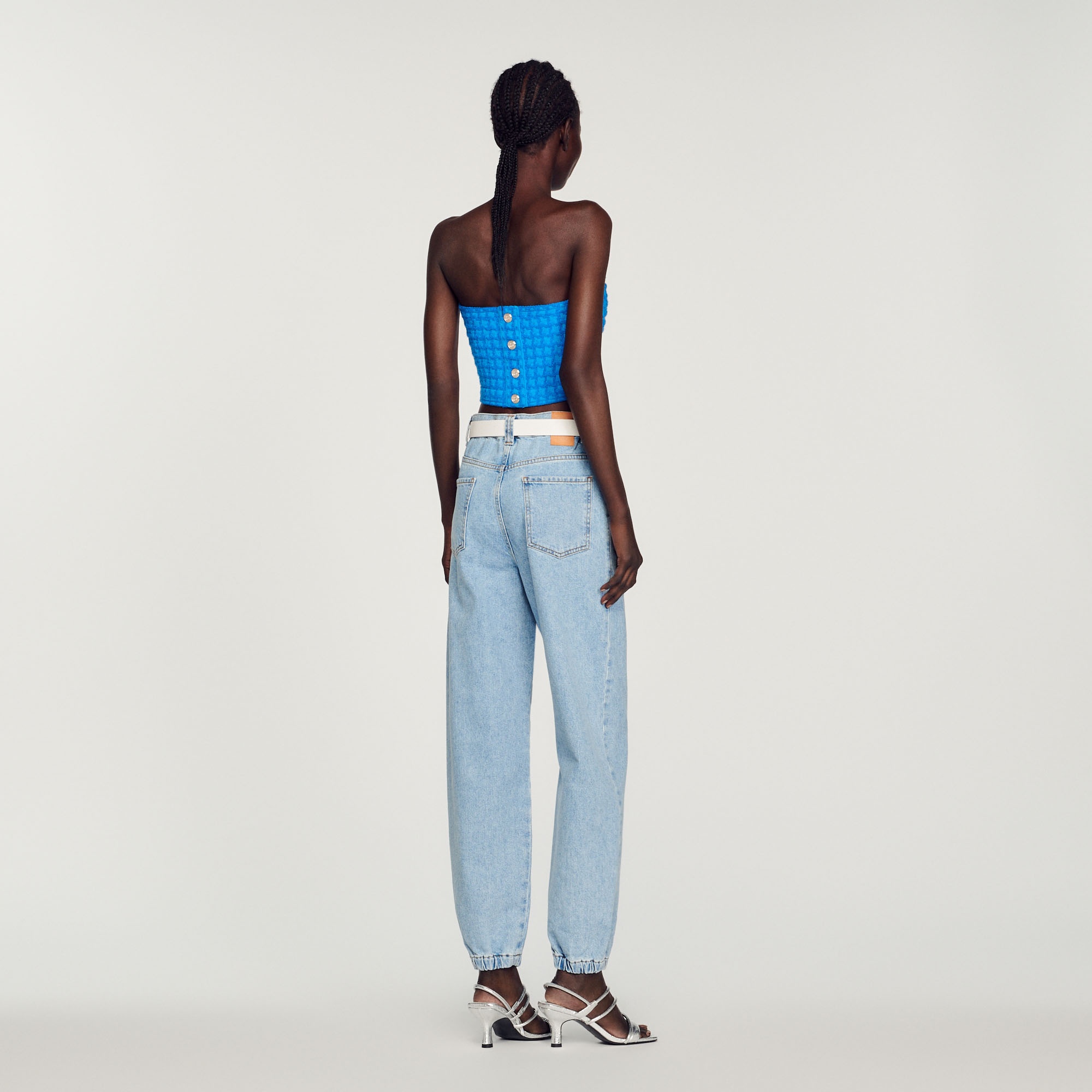 Cropped tweed bustier - 6