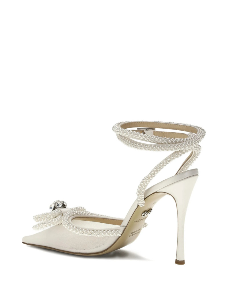 MACH & MACH Mach & Mach Pearl Bow Mesh Heeled Pumps outlook