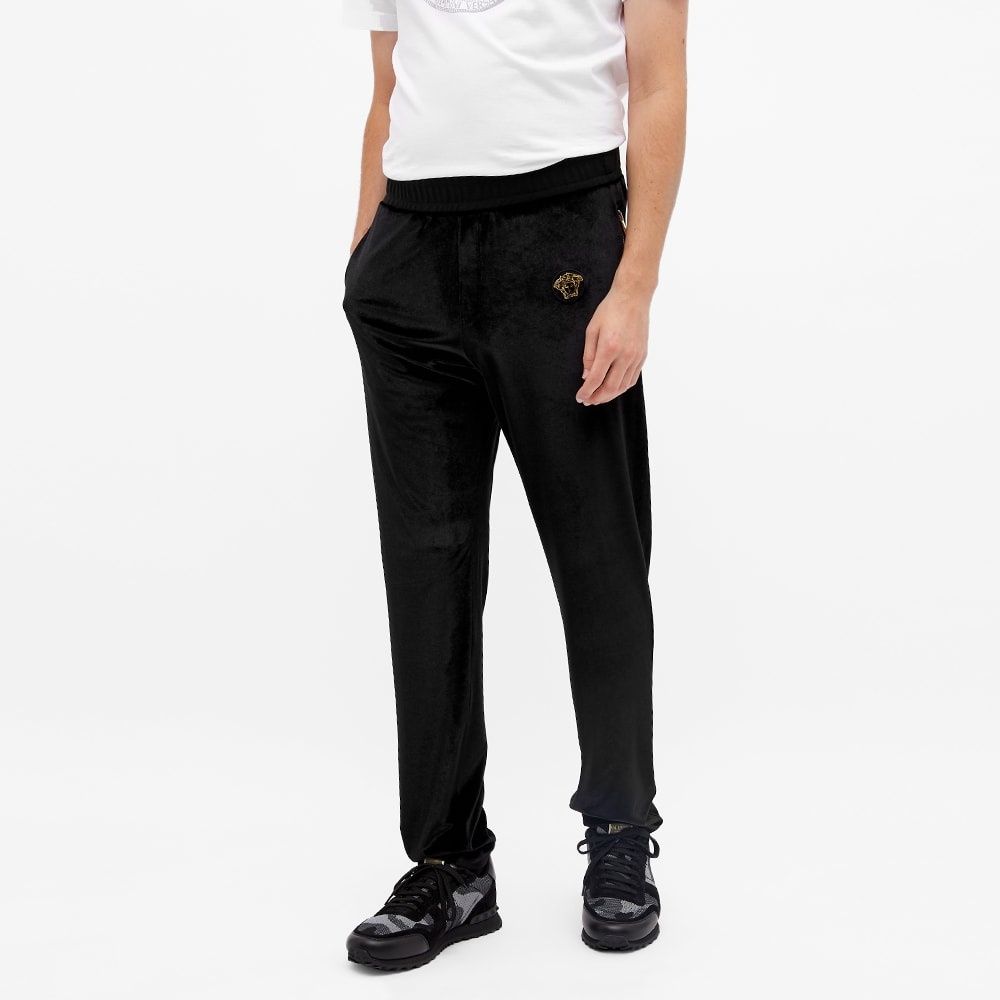 Versace Embroidered Medusa Velour Track Pant - 5