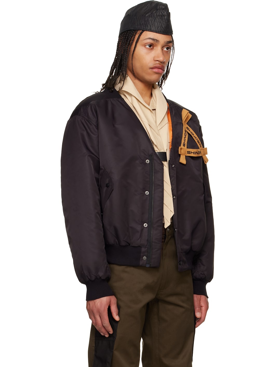 Black V Bomber Jacket - 2