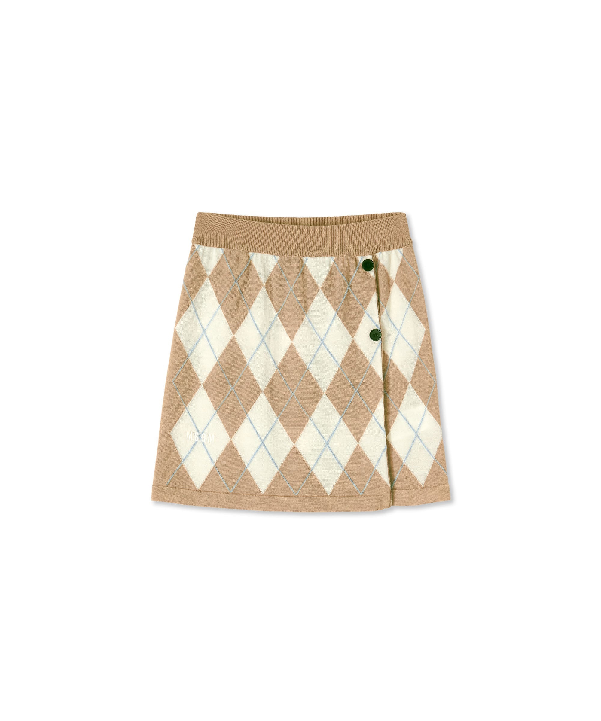Virgin wool mini skirt with "Argyle" motif - 1
