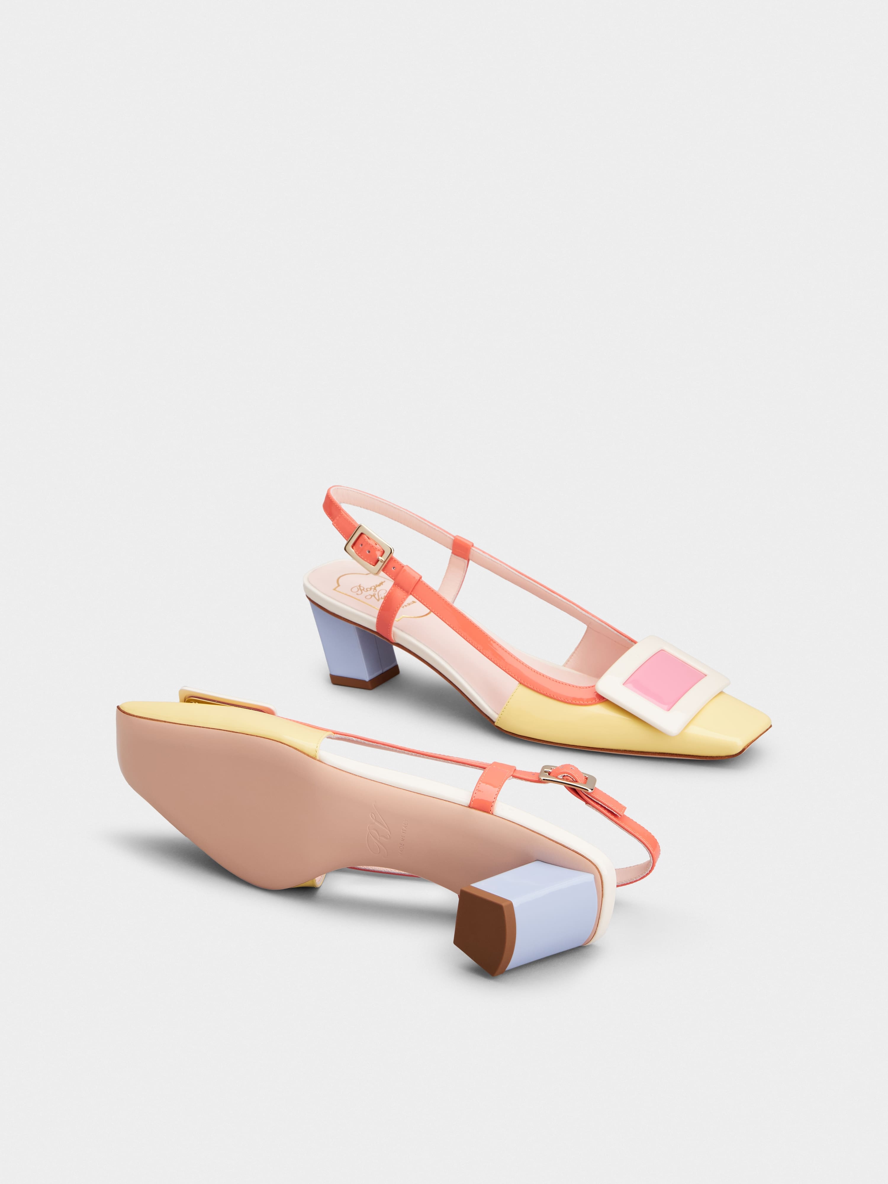 Belle Vivier Covered Buckle Slingback Pumps in Patent Leather - 6