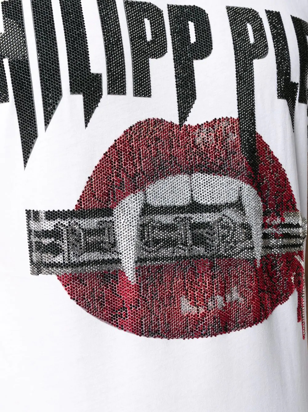 rhinestone vampire T-shirt - 5