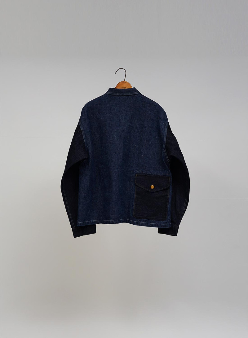 Nigel Cabourn US Army Denim Jacket Hemp Denim in Indigo outlook