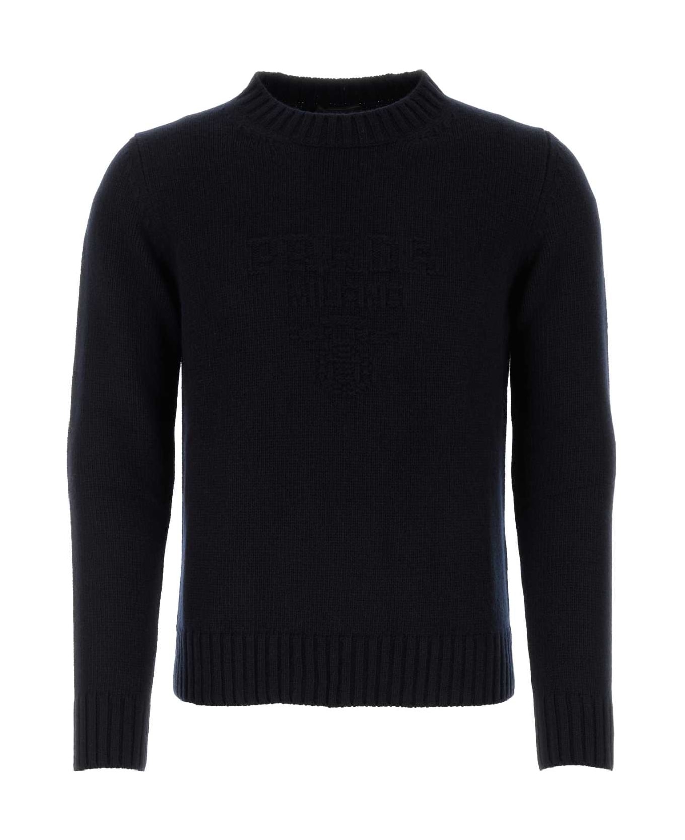 Midnight Blue Wool Blend Sweater - 1