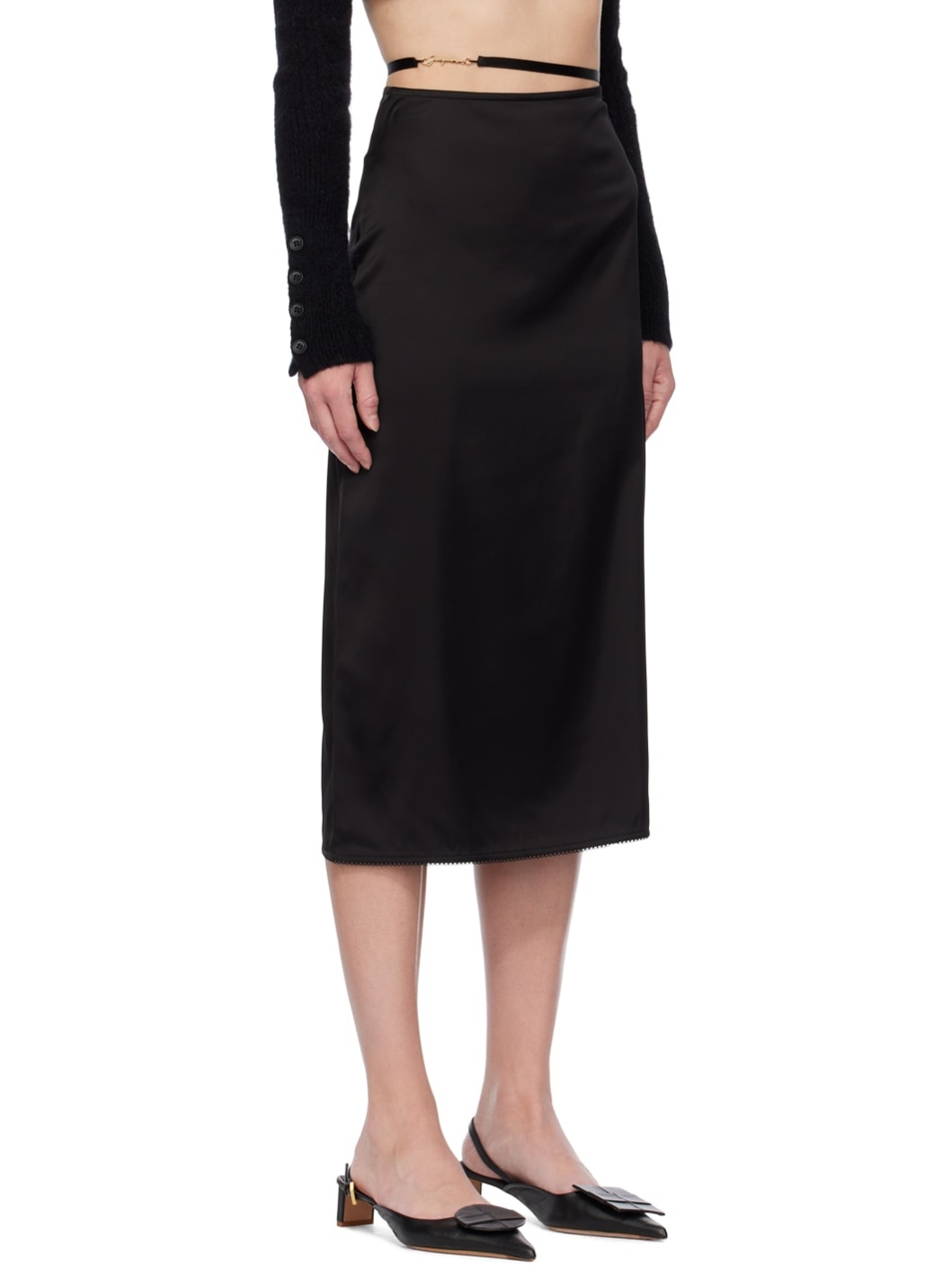 Black Le Papier 'La Jupe Notte' Midi Skirt - 2