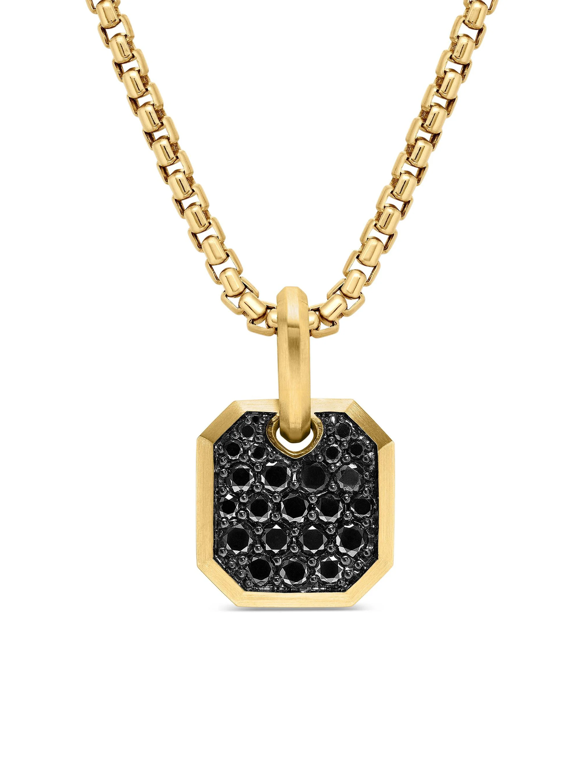 Men's Roman Amulet in 18K Yellow Gold - Black Diamond - 1