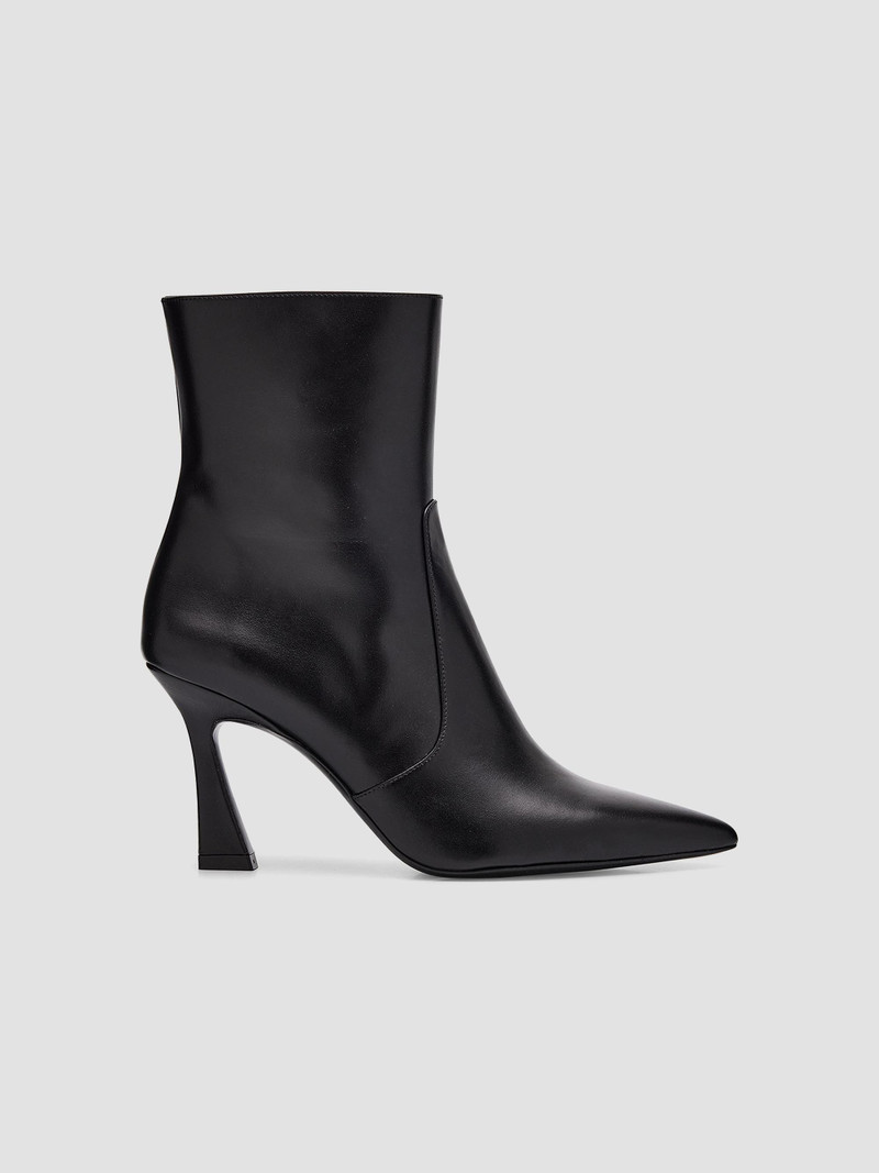Women's Vinnie 85MM Leather Zip-Up Booties - Black 1