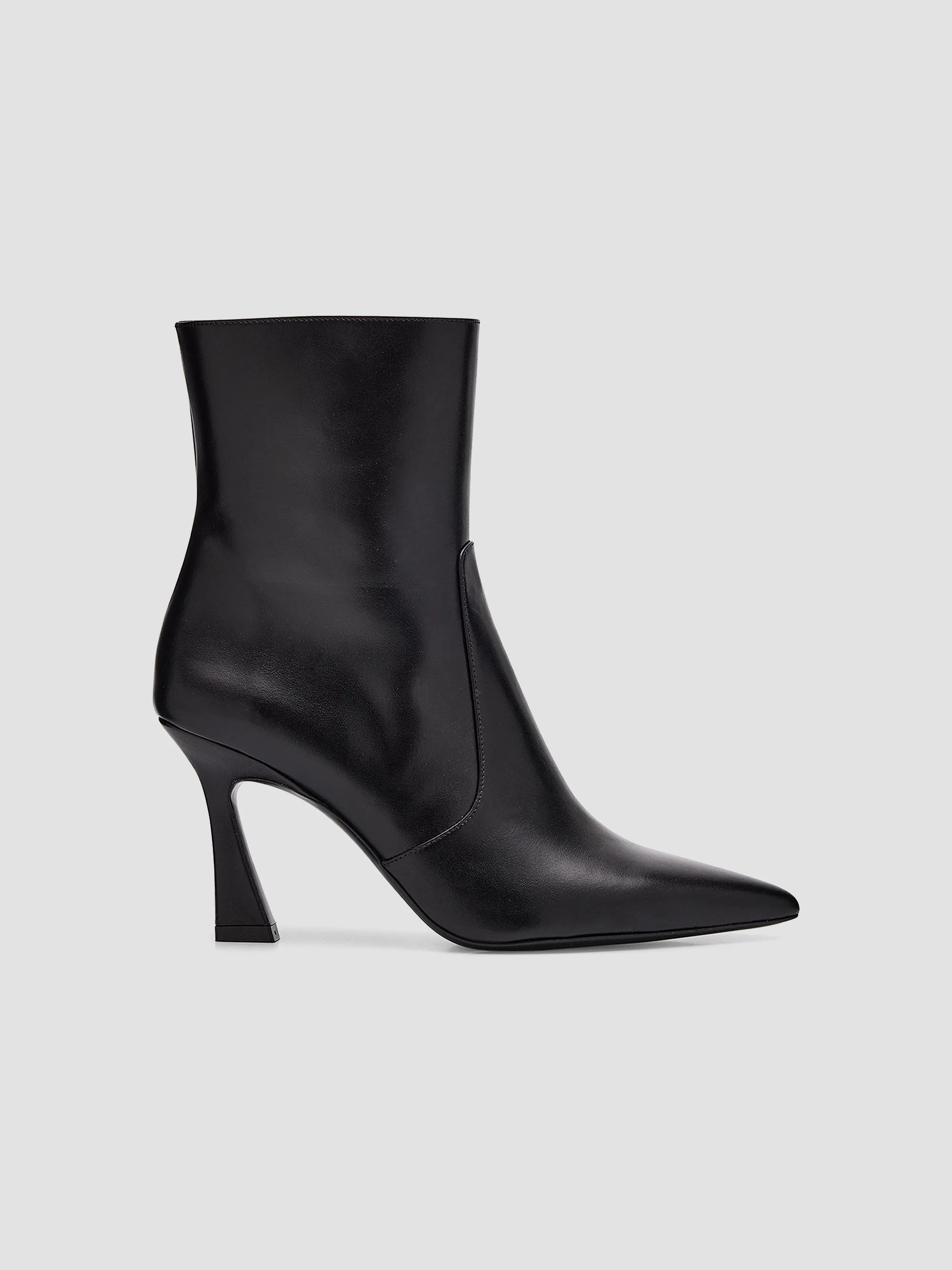 Women's Vinnie 85MM Leather Zip-Up Booties - Black - 1